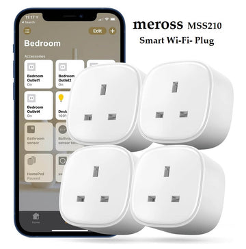 Meross Smart WiFi Plugs Compatible with HomeKit, Alexa, Google Home, SmartThings Wireless Remote Control Timer Plug No Hub Required (Pack of 4) - Imported from UK